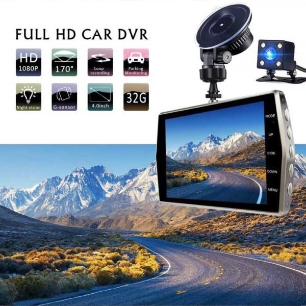 Car Dash Cam, Mini 4" Front and Back FHD 1080P - Image 2