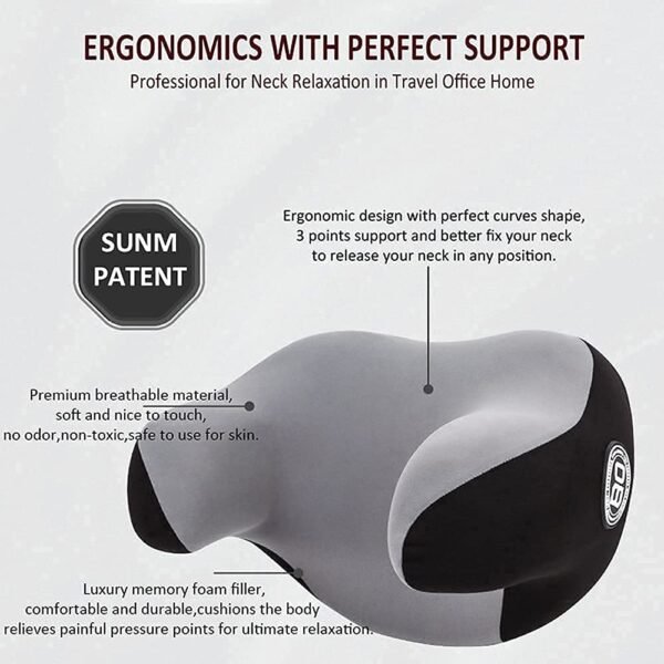 Kixre U-Shaped Car Seat Headrest Memory Foam Neck Pillow Comfortable Car Seat Pillow, Office Relax Pillow Cushion - Image 3